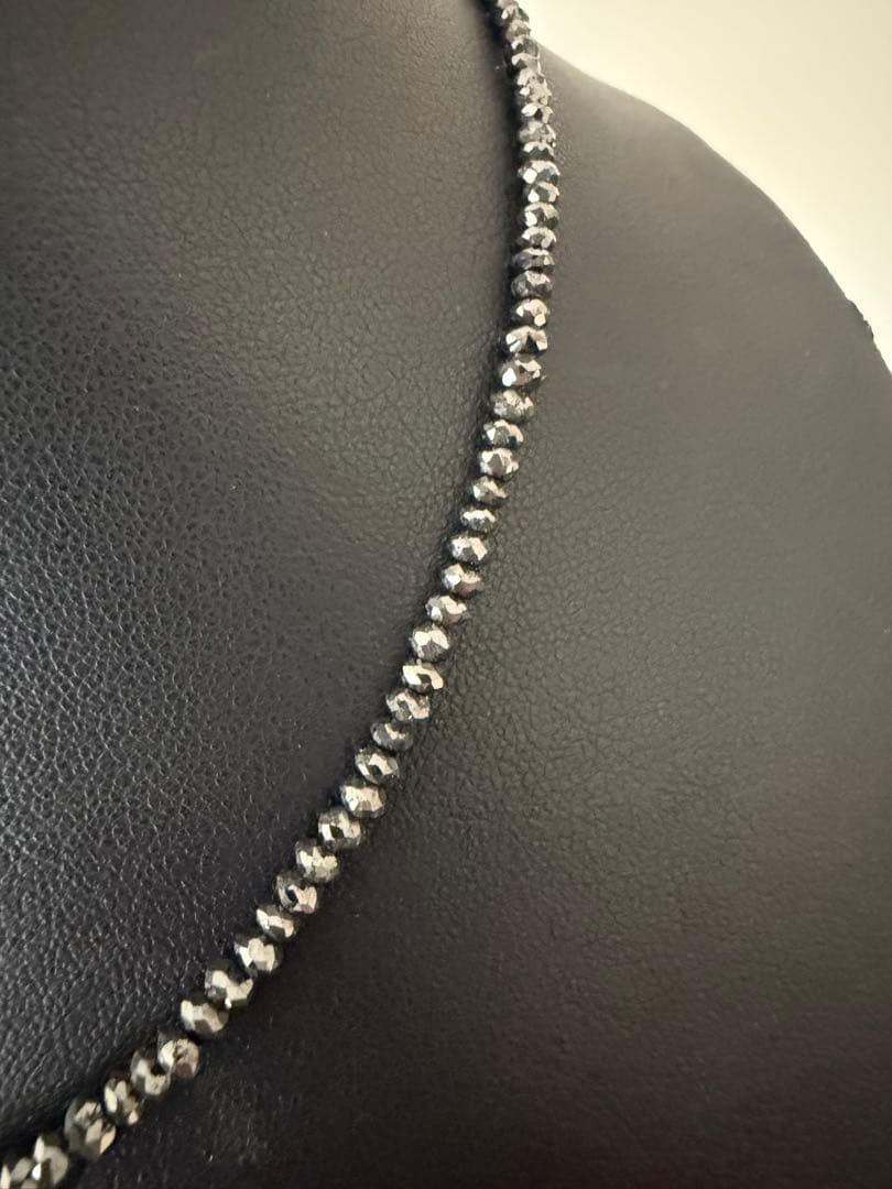 限界特価価格美品❣️k18WGブラックダイア30ct upネックレスミニ鑑別付き