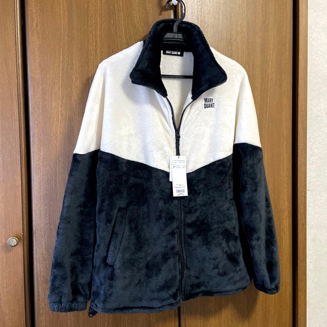 新品タグ付き！マリークワント　バイカラーフリースビッグブルゾン　ブラック