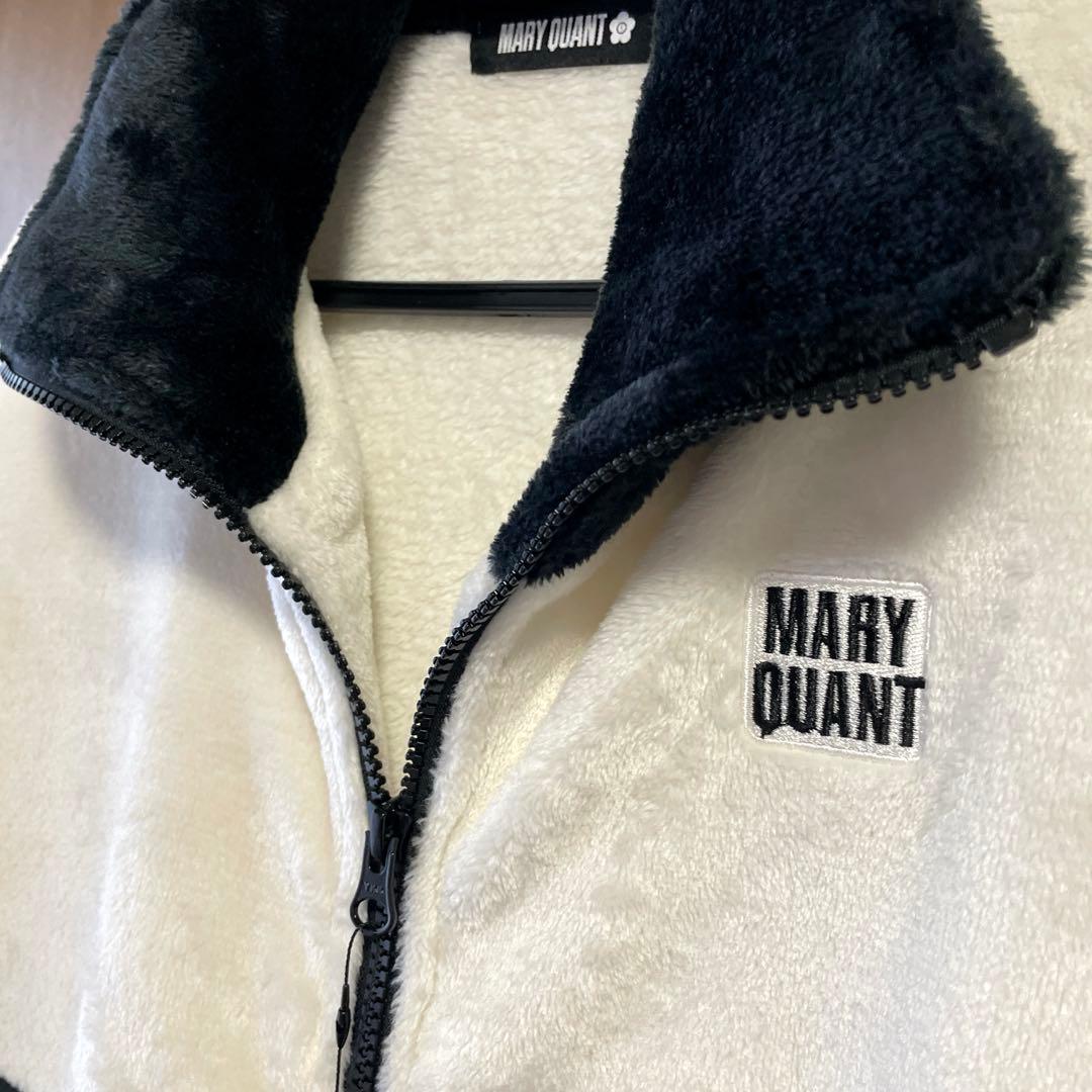 新品タグ付き！マリークワント　バイカラーフリースビッグブルゾン　ブラック