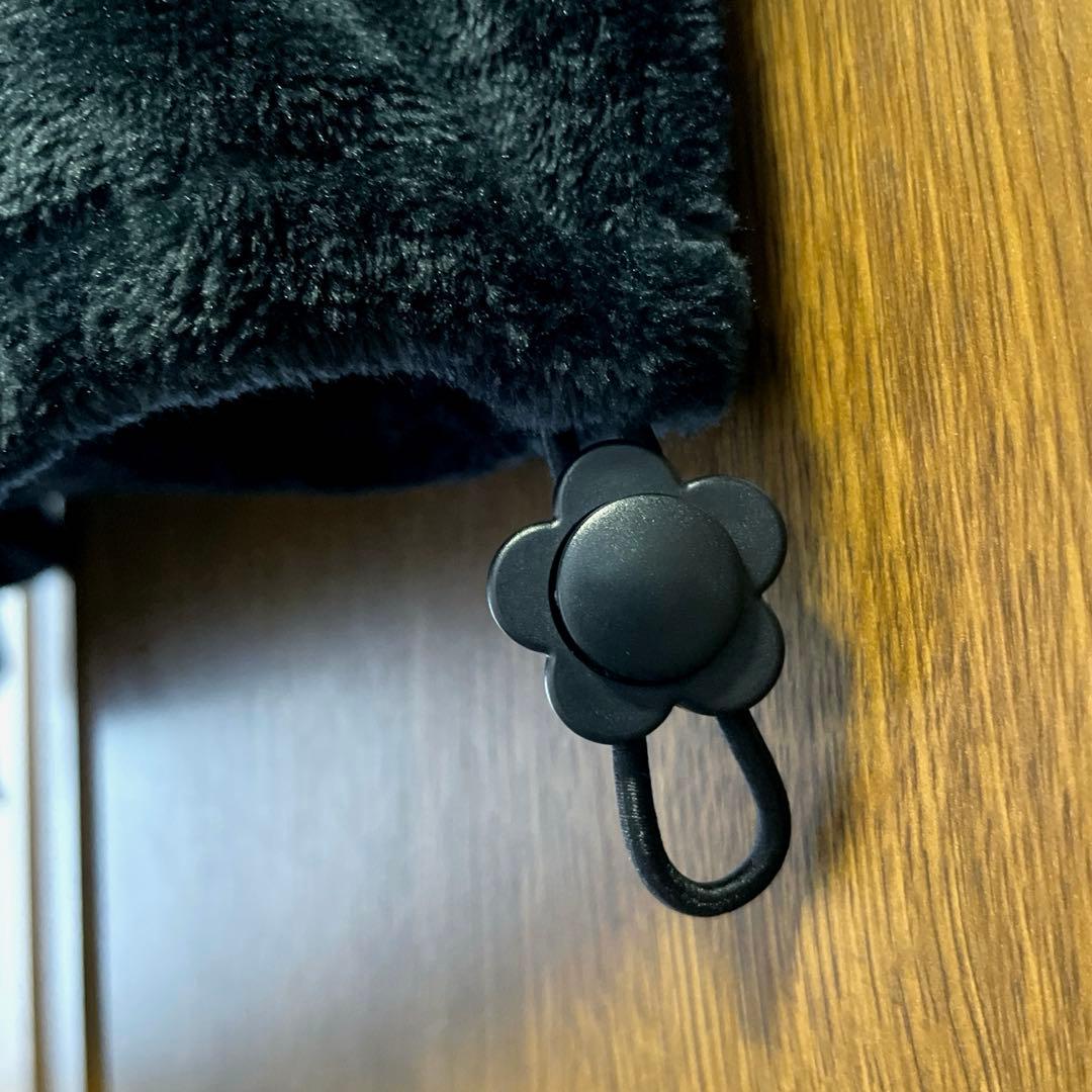 新品タグ付き！マリークワント　バイカラーフリースビッグブルゾン　ブラック