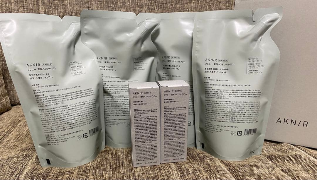 【新品】AKNIR詰替用シャンプー＆トリートメント　スカルプセラムセット