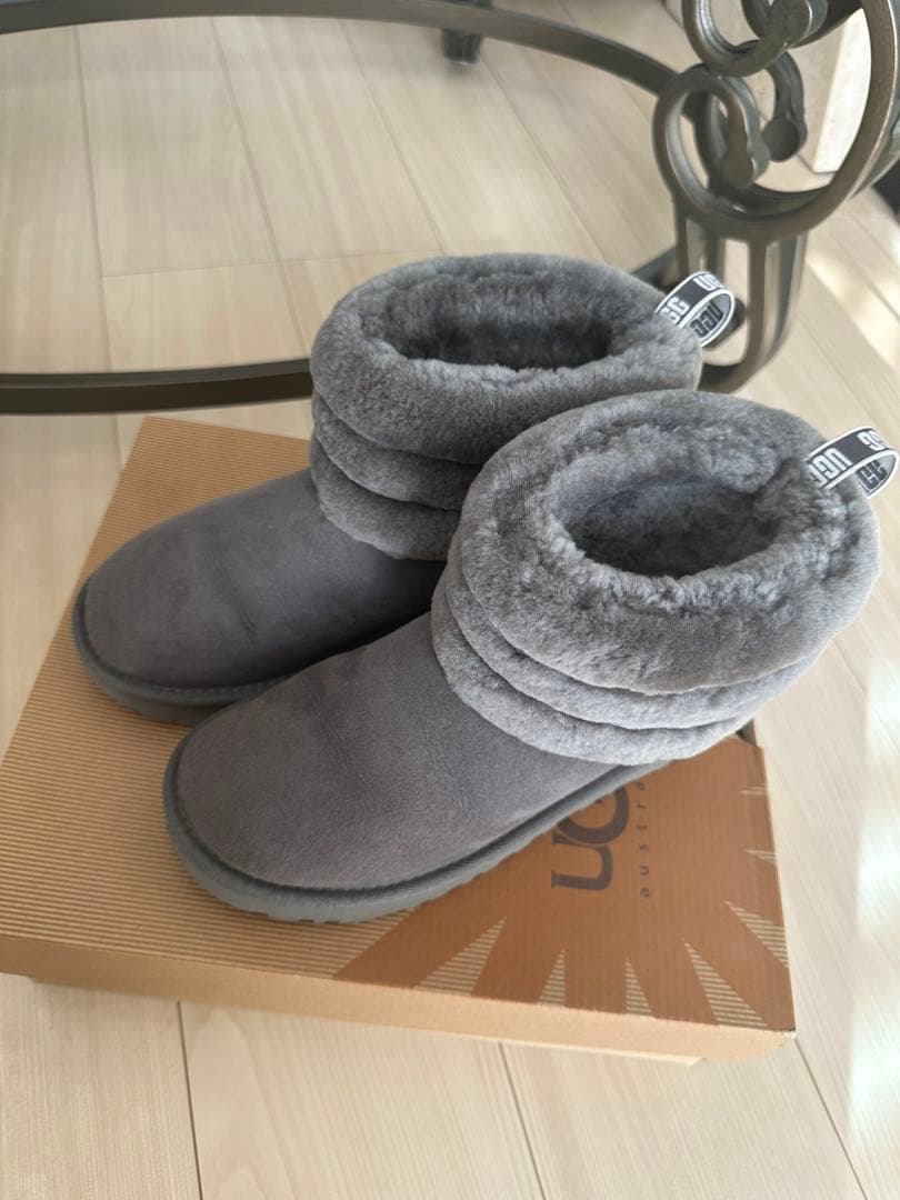 【美品】UGG グレー ムートンブーツ【最終値下げ】
