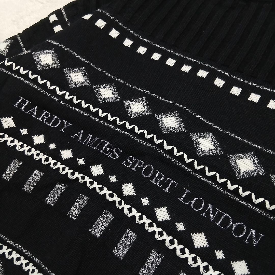 【未使用/タグ付】HARDY AMIES マルチ刺繍ロゴ 3Dクルーネックニット