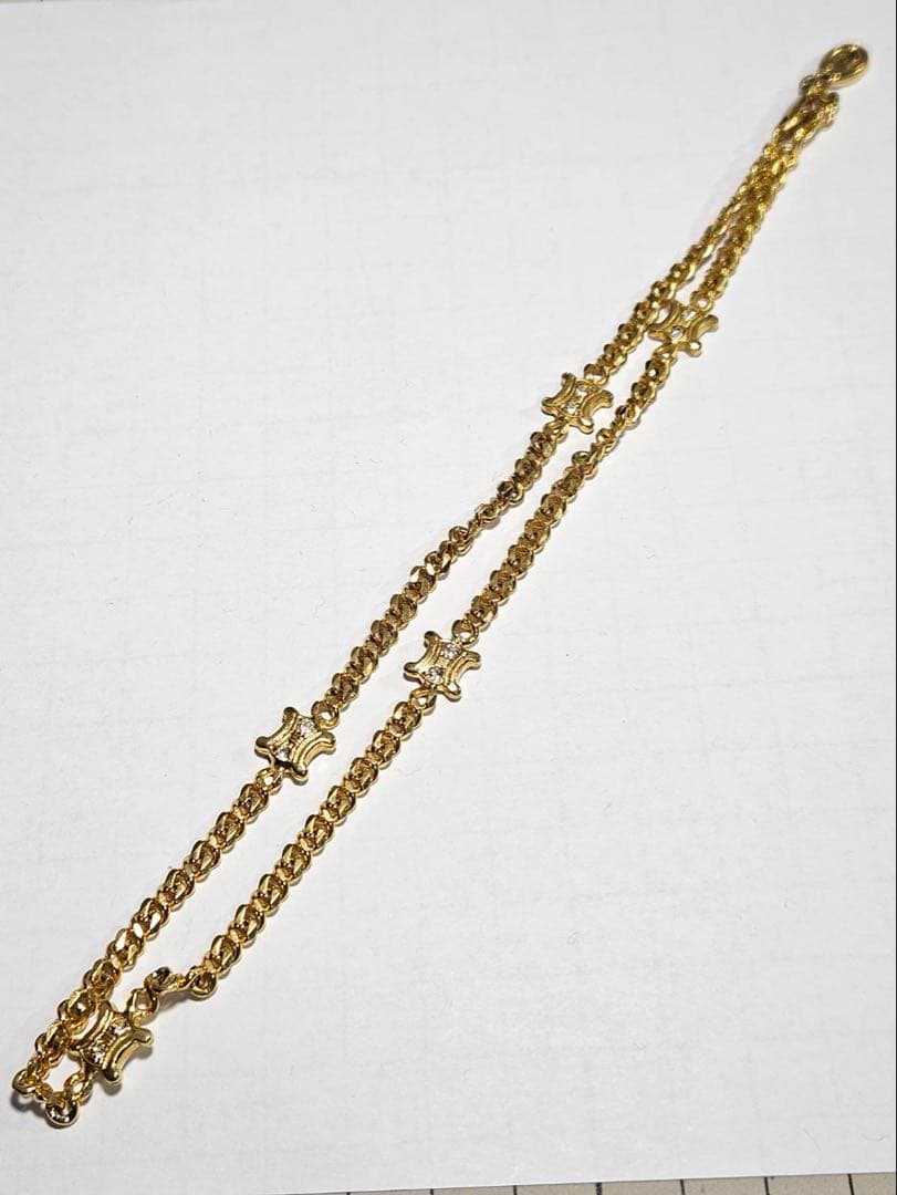 CELINE　セリーヌ　マカダム　ラインストーン　トリオンオフGP　ネックレス