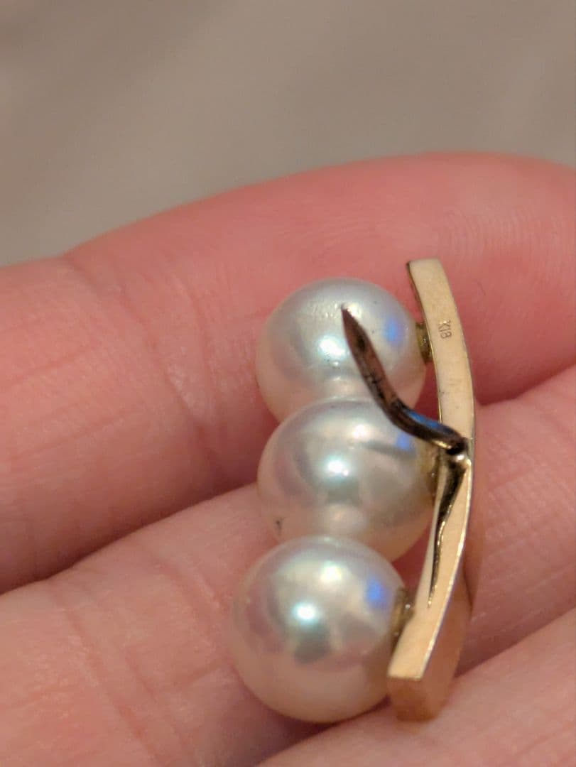 K18 真珠 3つのブローチ