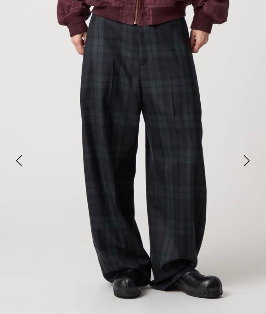 ＜6(ROKU)＞チェック カーブ パンツ