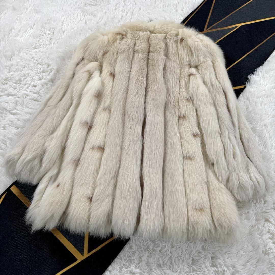 サガロイヤル シャドーフォックス リンクス染め リアルファー コート AA223