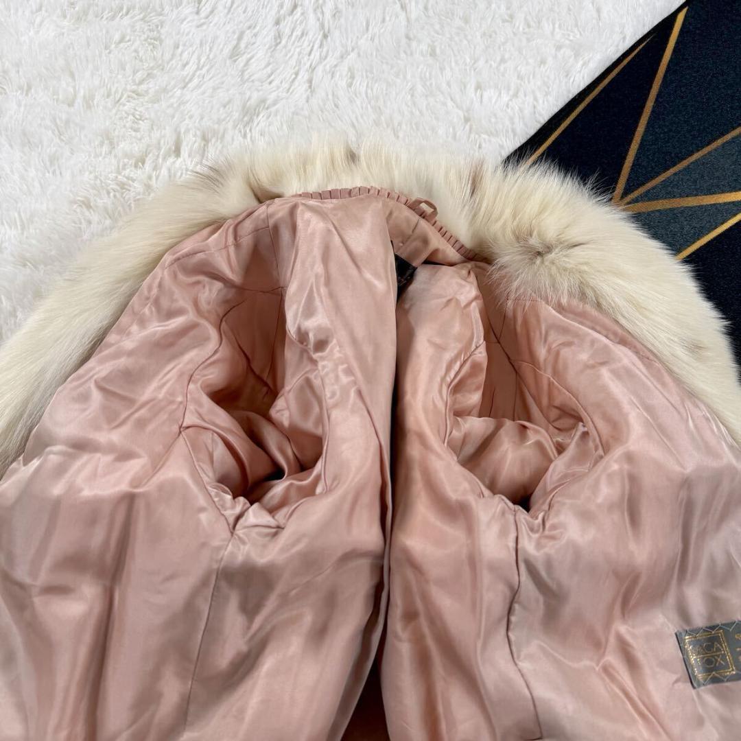 サガロイヤル シャドーフォックス リンクス染め リアルファー コート AA223