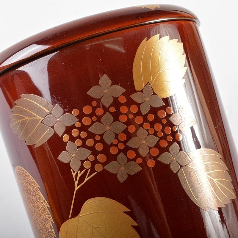 茶道具　中村宗伊作　紫陽花蒔絵　寸切茶器　共箱　V　R5459