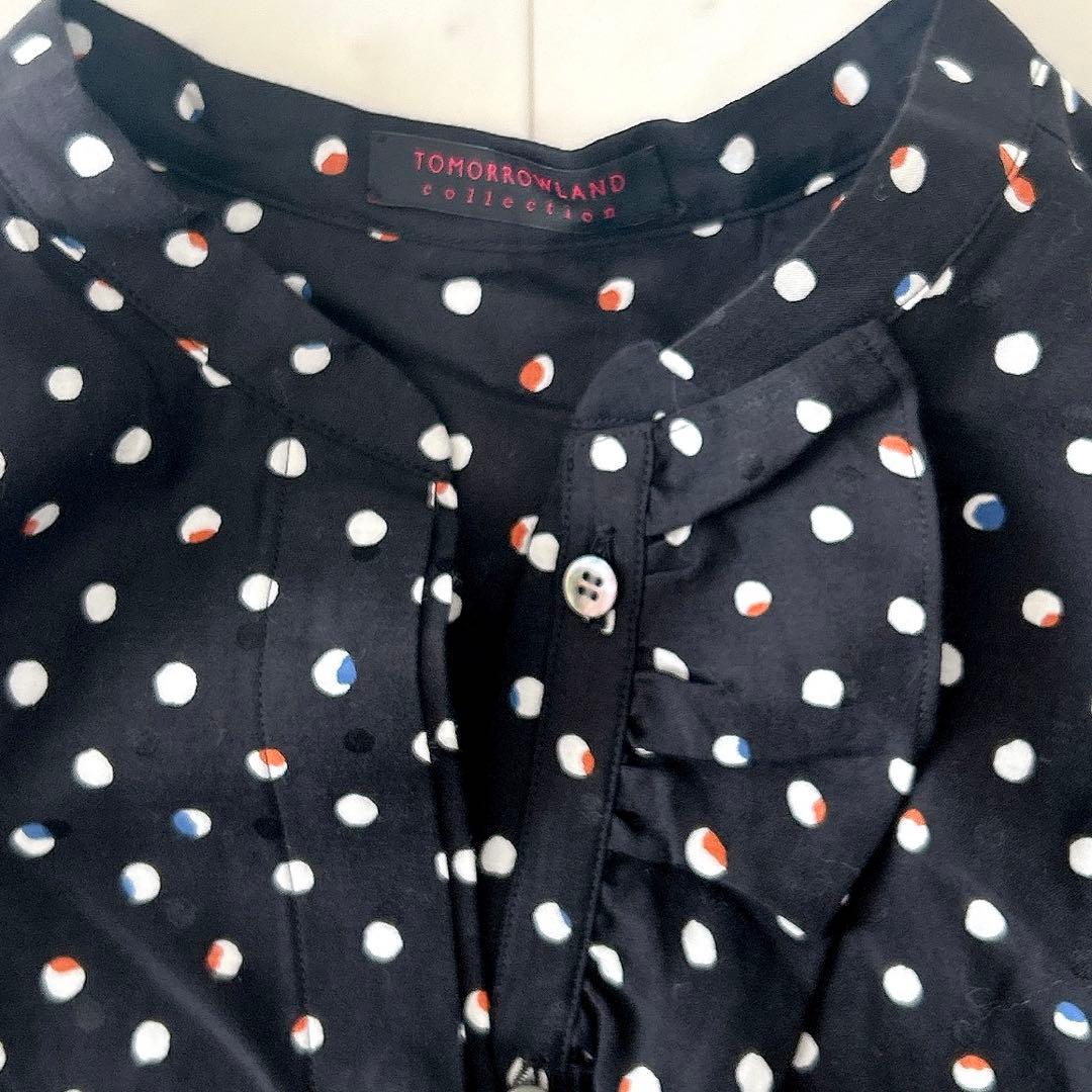 未使用タグ付き トゥモローランド コレクション シルク コットン 長袖ブラウス