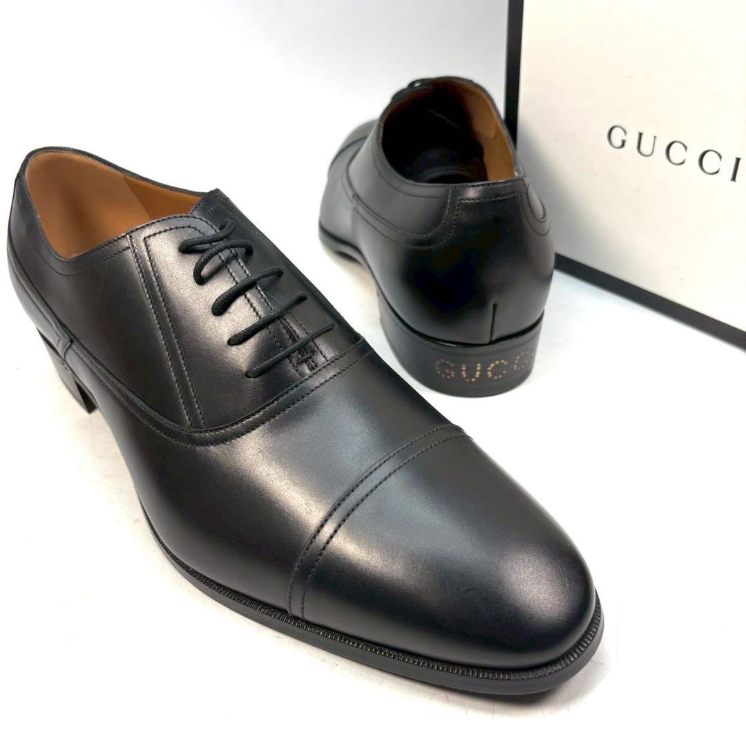 GUCCI グッチ　ビジネスシューズ　革靴　レザー　12 ヒールロゴ