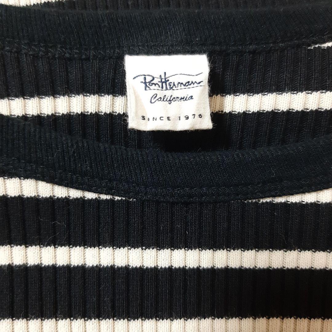 Ron Herman ボーダーリブニットワンピース　ブラック×ホワイト　マキシ丈