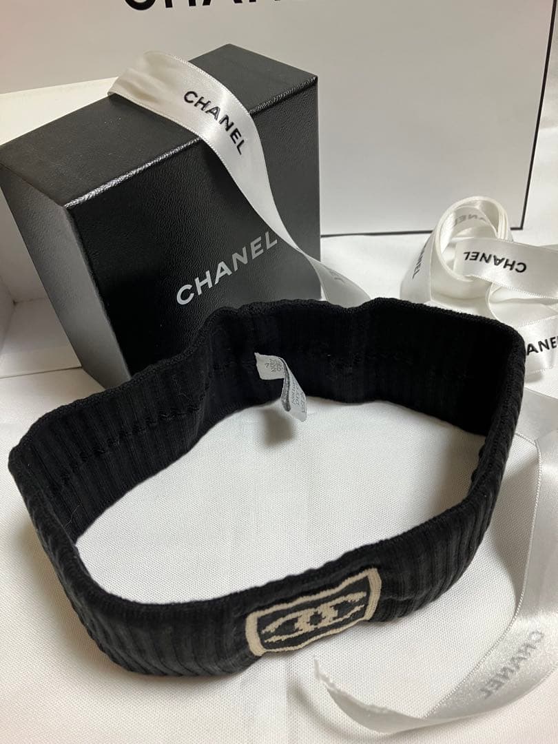 極美品 CHANEL シャネル CC ココマーク ヘアアクセサリー ヘアバンド