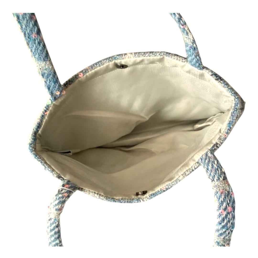 桜*こ様 【新品未使用】 CHANEL ツイード 青 スパンコール トートバッグ