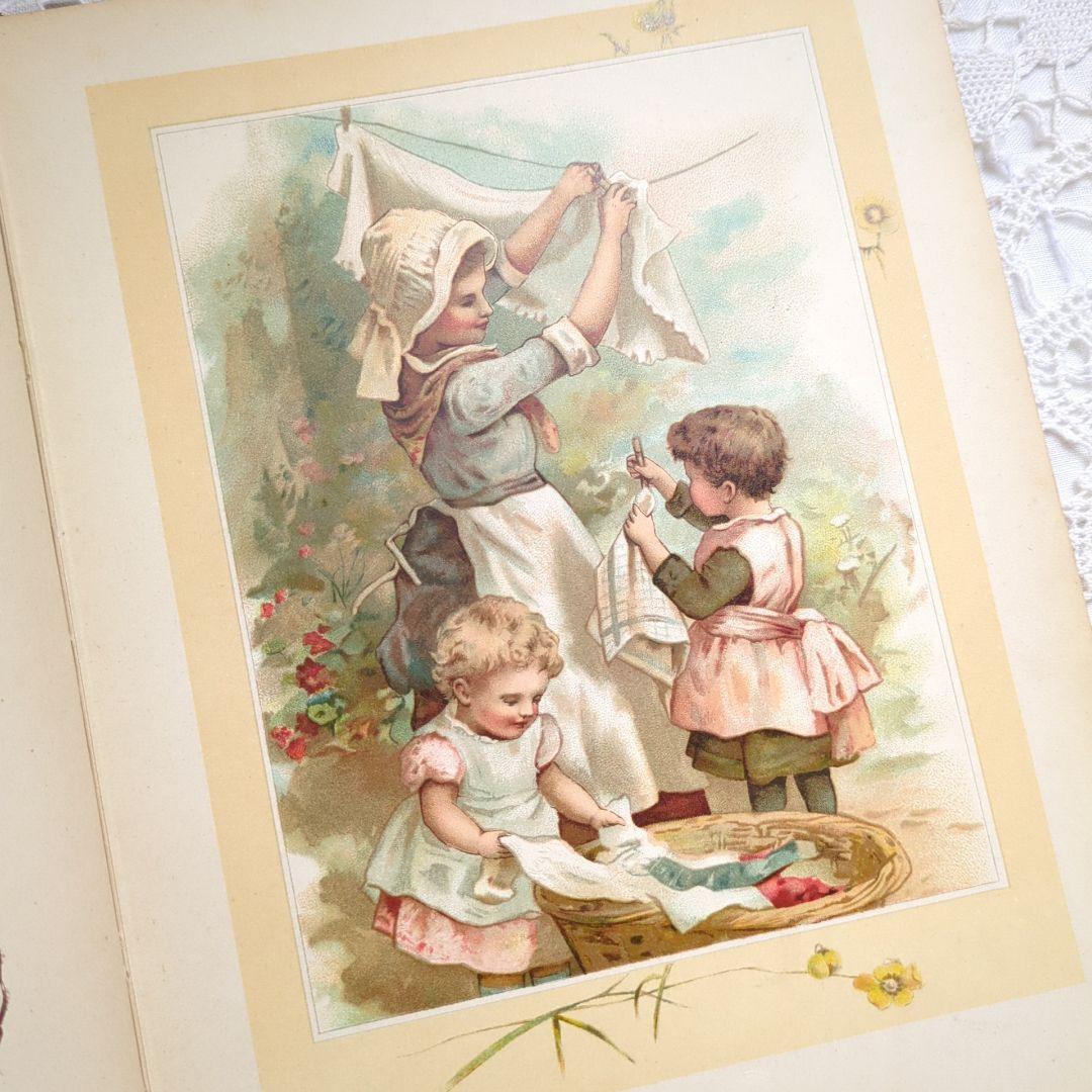 あき 超稀少1893アンティーク絵本 ヴィクトリアン 児童書 洋書古書