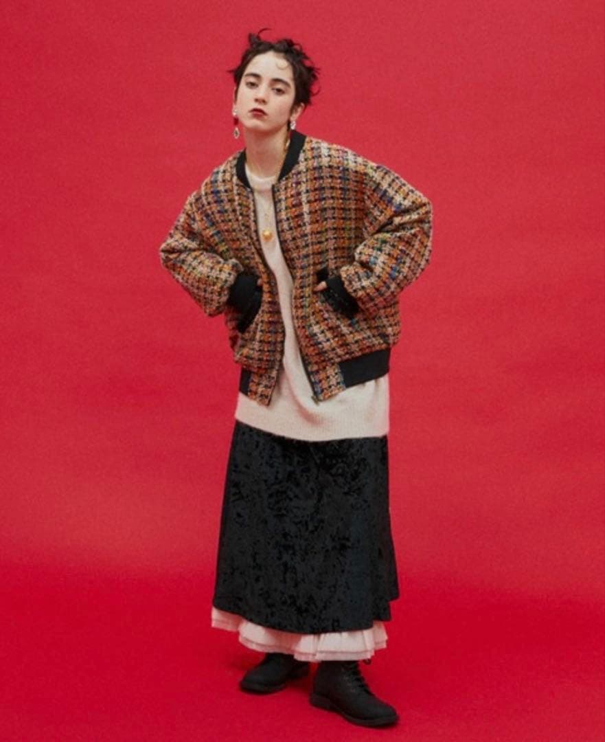 manana suert SPECIAL EDITION MIXツイードブルゾン