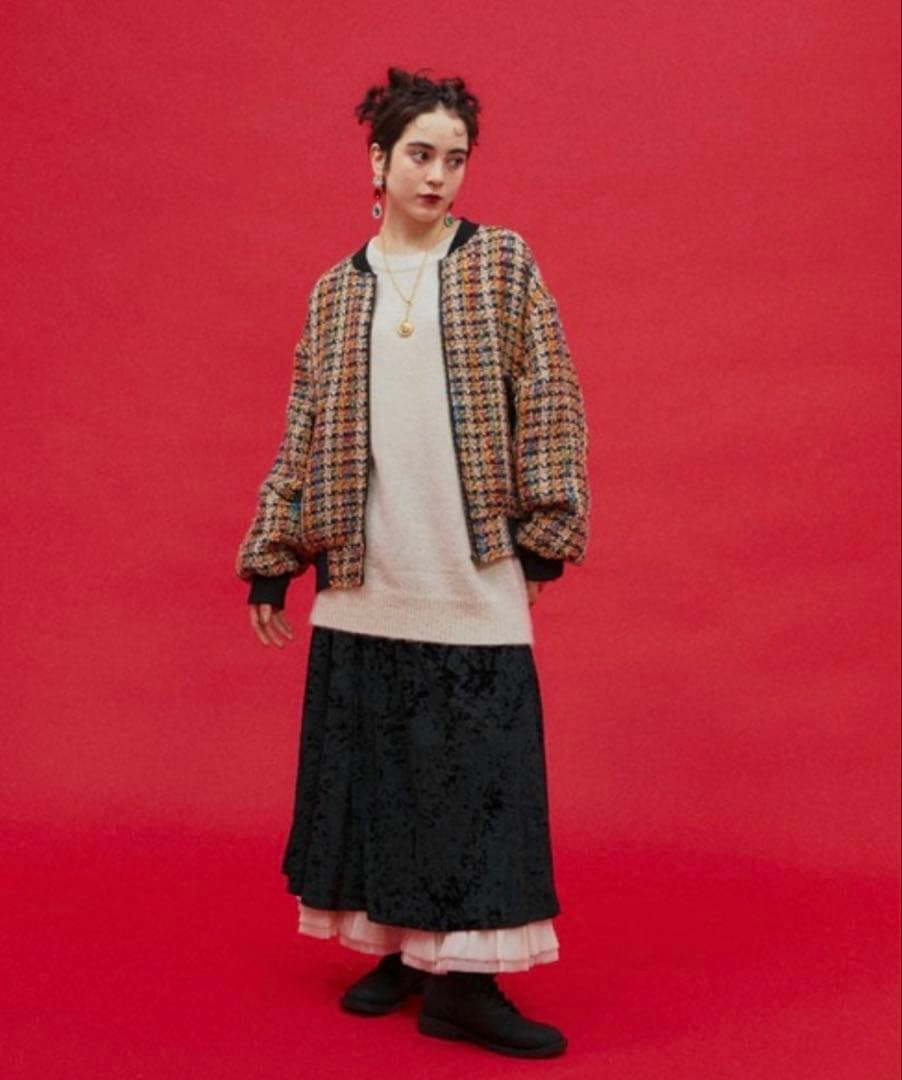 manana suert SPECIAL EDITION MIXツイードブルゾン