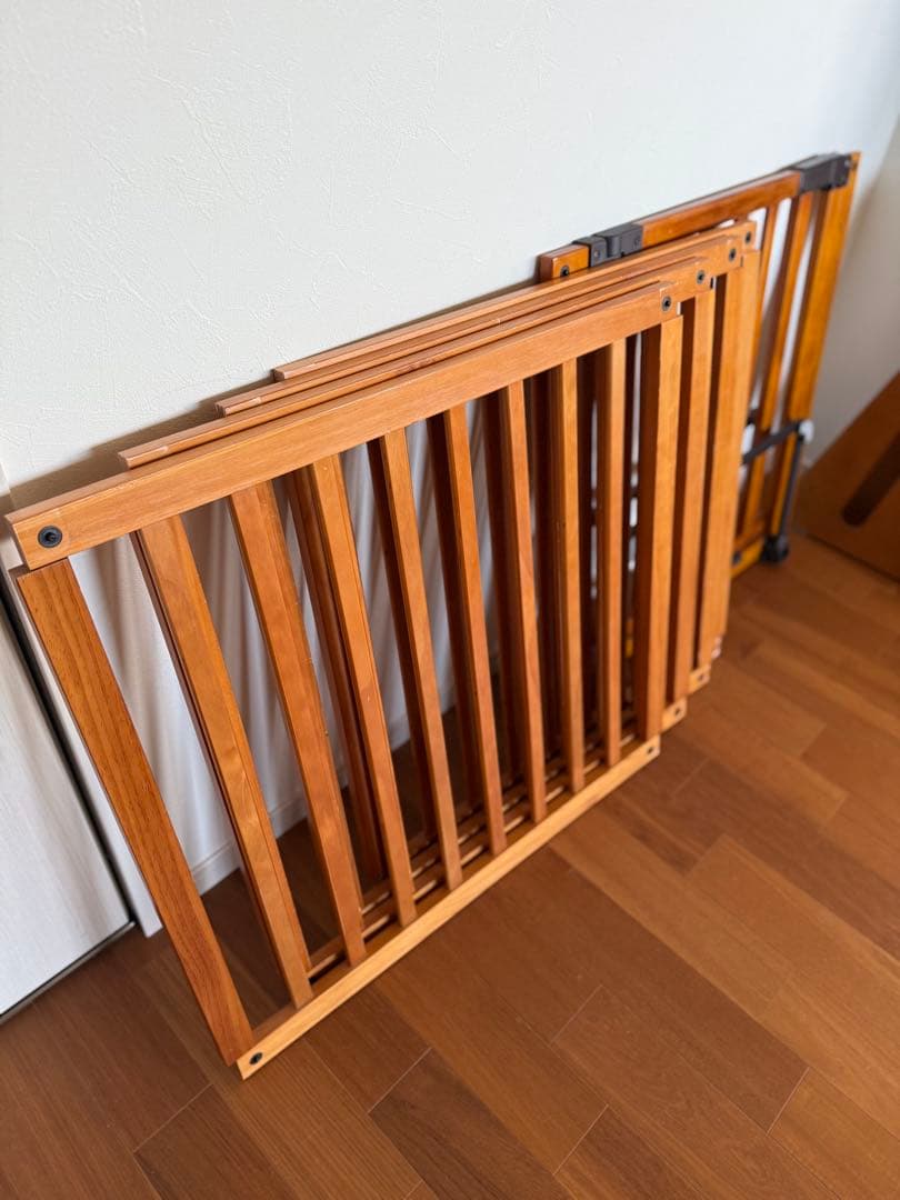 日本育児　木製パーテーション　FLEX-W 400 ブラウン　ベビーゲート