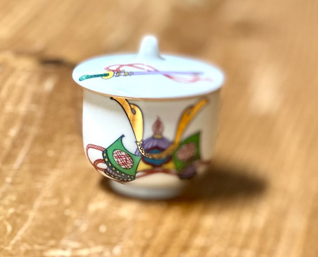 【再・値下げ】お食い初め　九谷焼　子供揃　福寿かぶと　男の子用