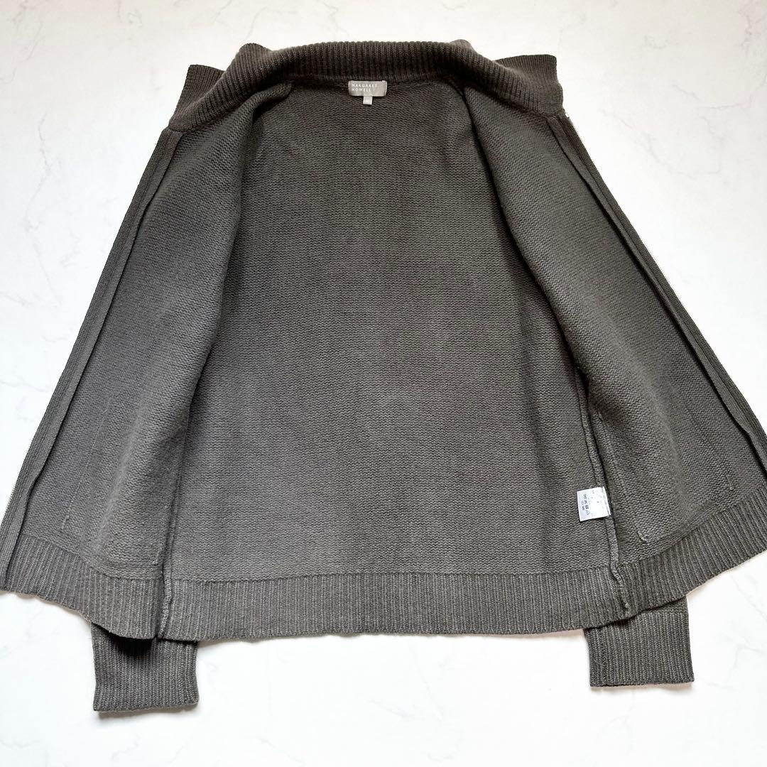 マーガレットハウエル シルクカシミヤ ジップアップカーディガン 近年 オリーブM