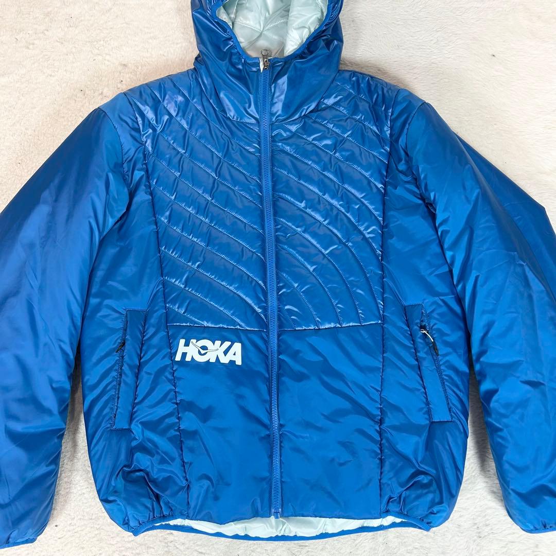 美品❗️HOKA ONEONE パフィージャケット　軽量　ブルー　XS/S