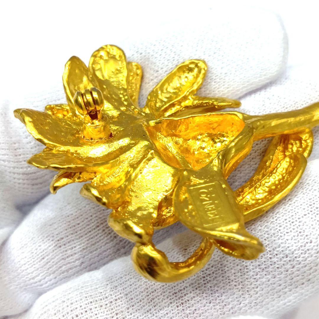 ◆KENZO◆ヴィンテージ フラワー ブローチ 大ぶり ゴールド系 保管品