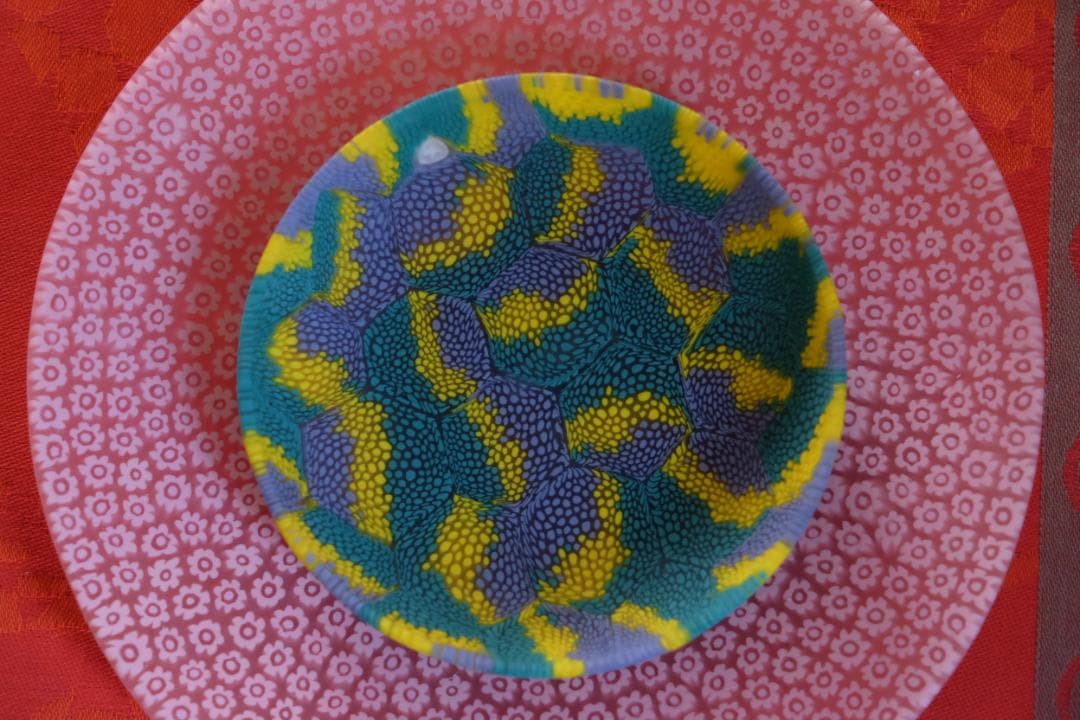 ベネチアンガラス ミルフィオリ プレート ムラノガラス ムリーニ 検/江波冨士子