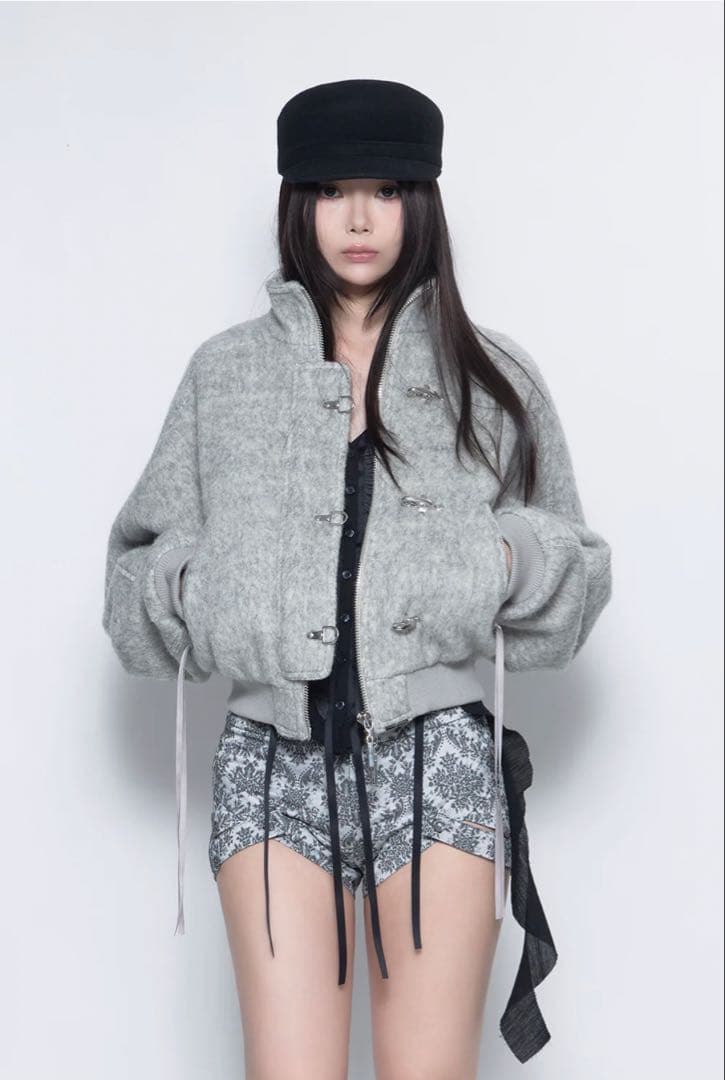 S clasp balloon blouson グレー theredthered