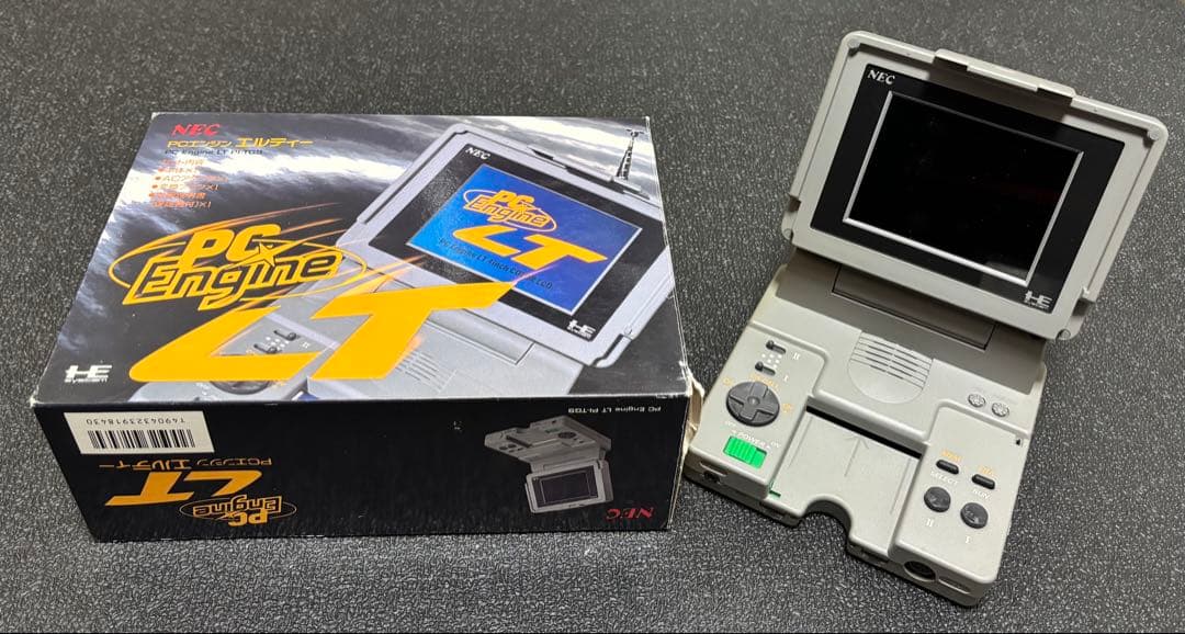 ジャンク　PCエンジン LT 本体 箱説付 スーパーロムロムアダプタ付 通電不可