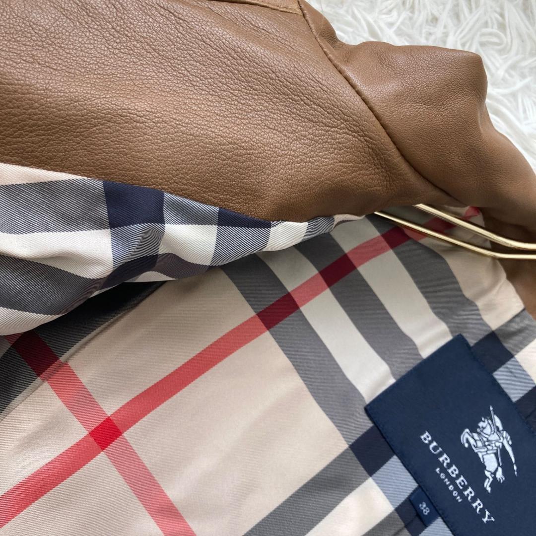 Burberry レザージャケット キャメル 38 ノバチェック