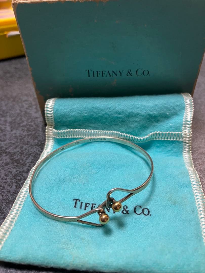 TIFFANY&CO ティファニー ダブル　ハート　k18 925 バングル