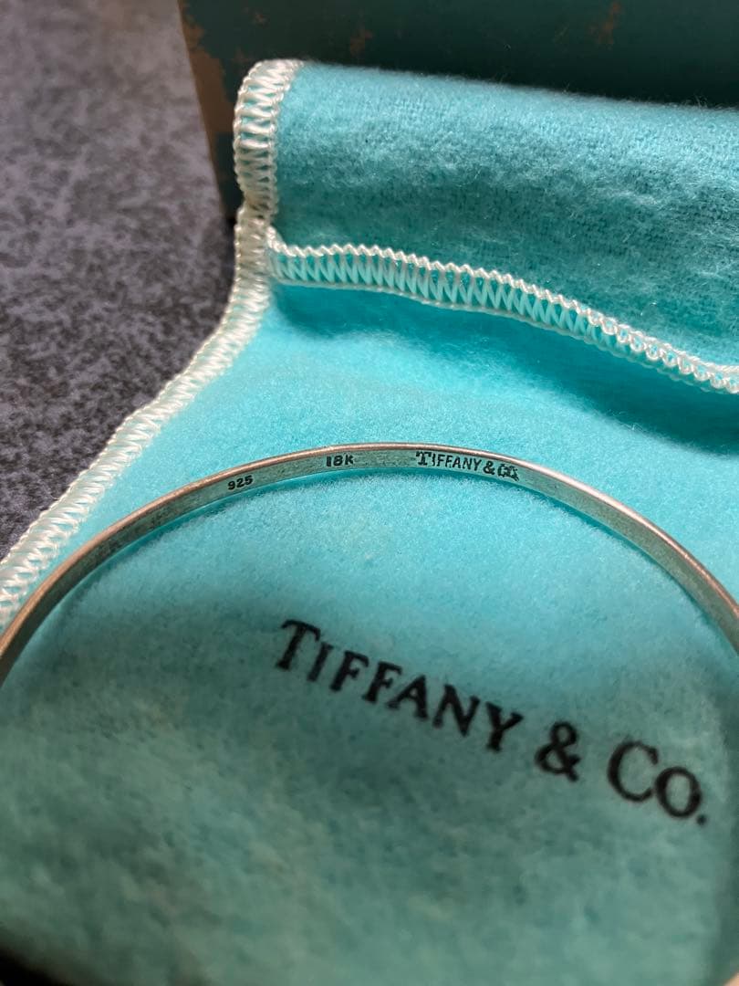 TIFFANY&CO ティファニー ダブル　ハート　k18 925 バングル