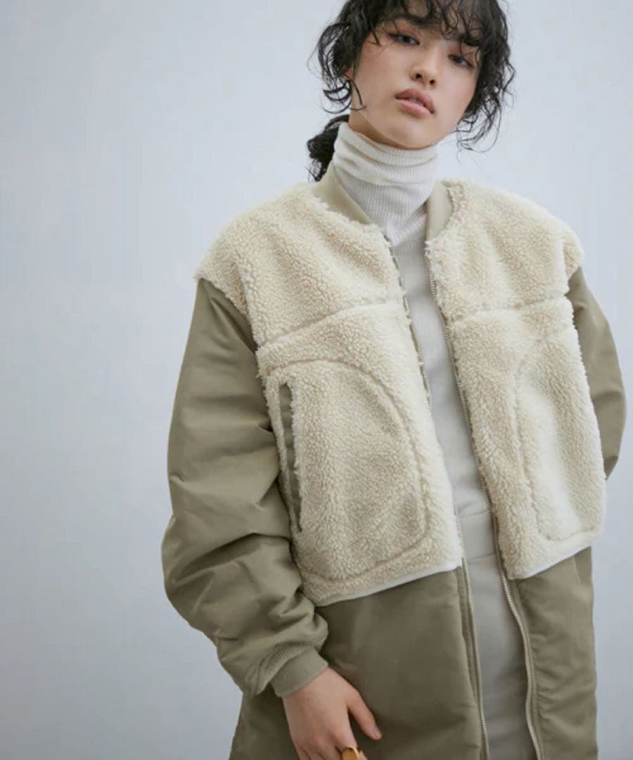 アダムエロペ《ドラマ着用》【サステナブル】MA-1ボアリバーシブルコート