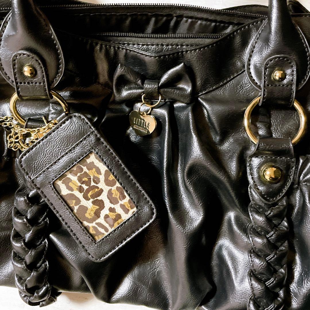 ハンドバッグ ショルダー 黒 リボン 平成ギャルy2k 量産型 地雷 MARS系