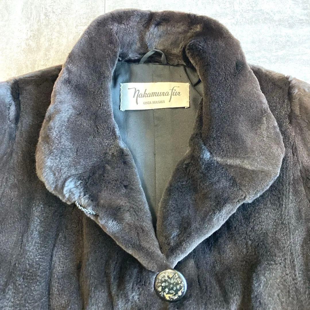 ☆SAGA MINK リアルファーコート Nakamura fur 15 黒