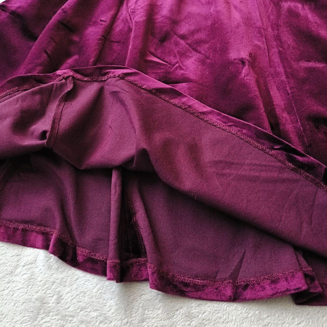 アメリカ古着 USAヴィンテージ ベルベットミニドレス ワンピース レース襟