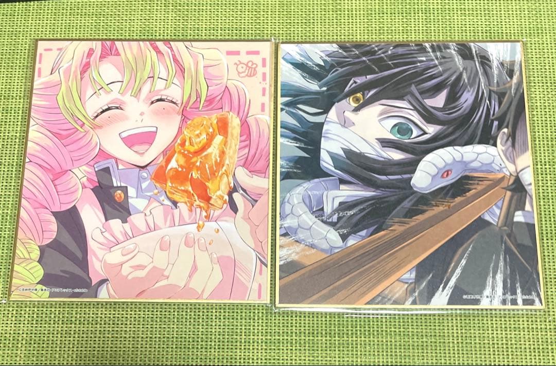 鬼滅の刃 ミニ色紙 柱稽古編 甘露寺蜜璃　伊黒小芭内　★