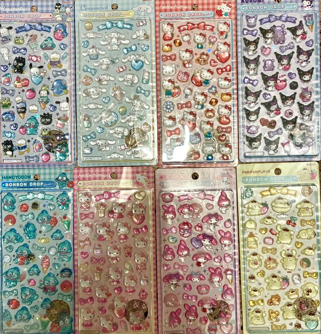新作 正規品 ボンボンドロップシール サンリオ コンプリート8点 ➕バッグ付