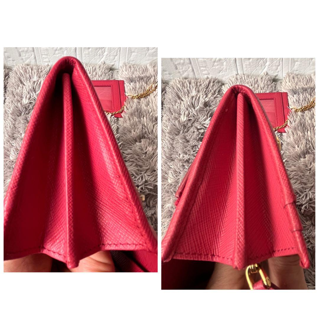 極美品✨プラダ　フィオッコ　2点　サフィアーノ　カードケース付き　ピンク