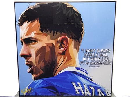 【タツ・新品 No 107】ポップアートパネル エデン アザール サッカー