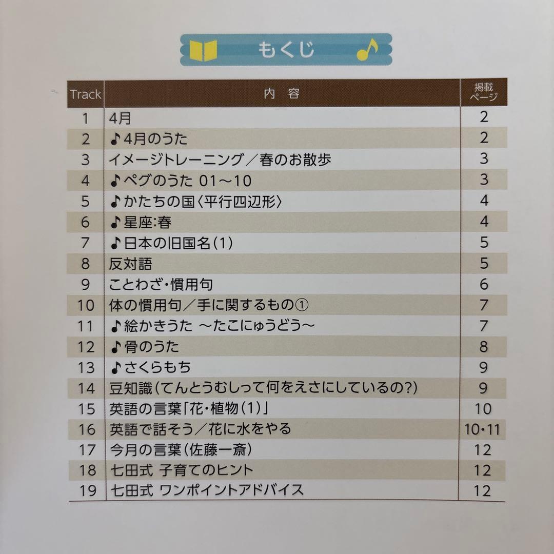 七田式 能力開発CD 年中 くま 12ヶ月セット 1年分