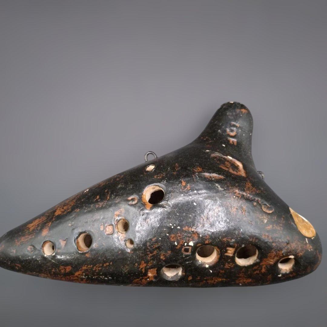 オカリナ　黒　魚　ヴィンテージ　楽器