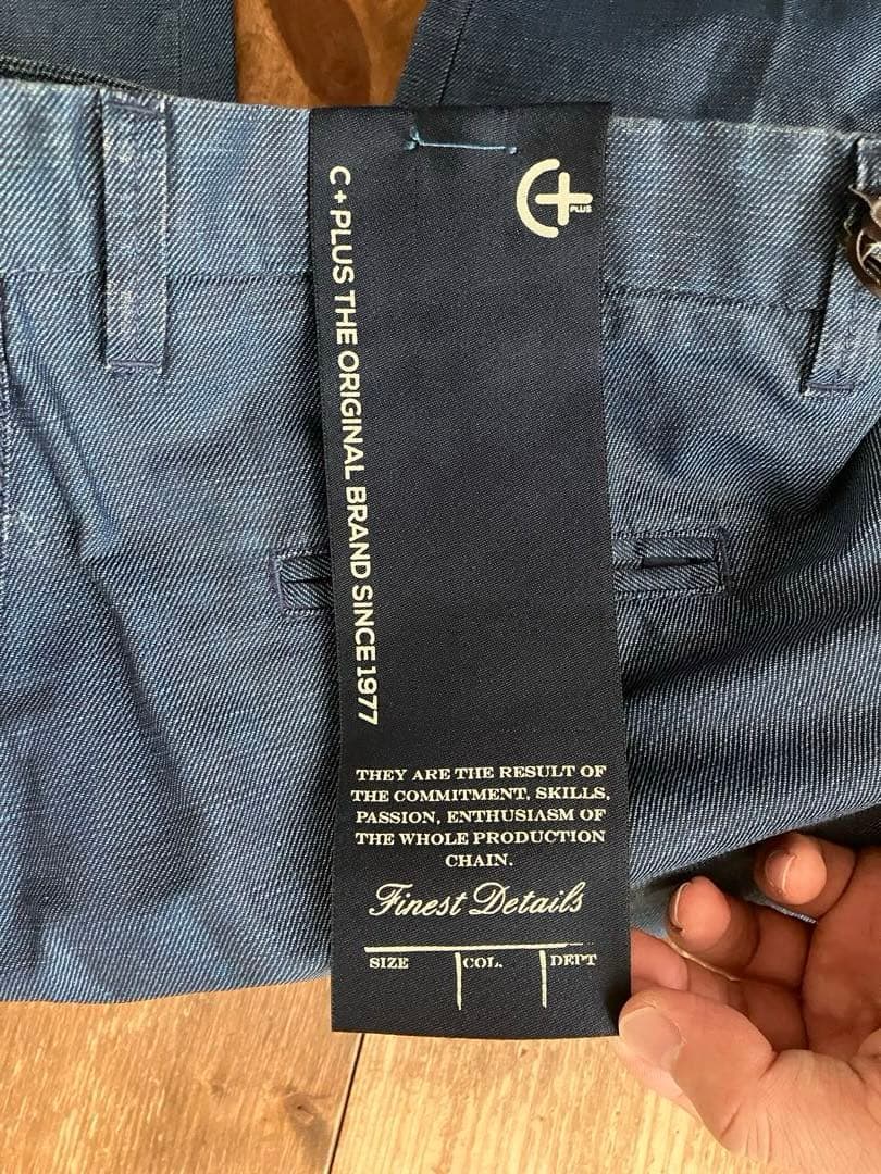 C+ CPLUS シープラス デニムスラックス 30 新品未使用 イタリア製 麻