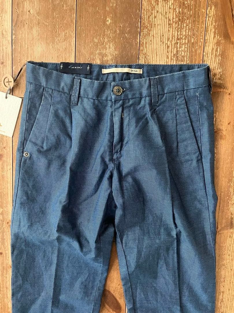 C+ CPLUS シープラス デニムスラックス 30 新品未使用 イタリア製 麻