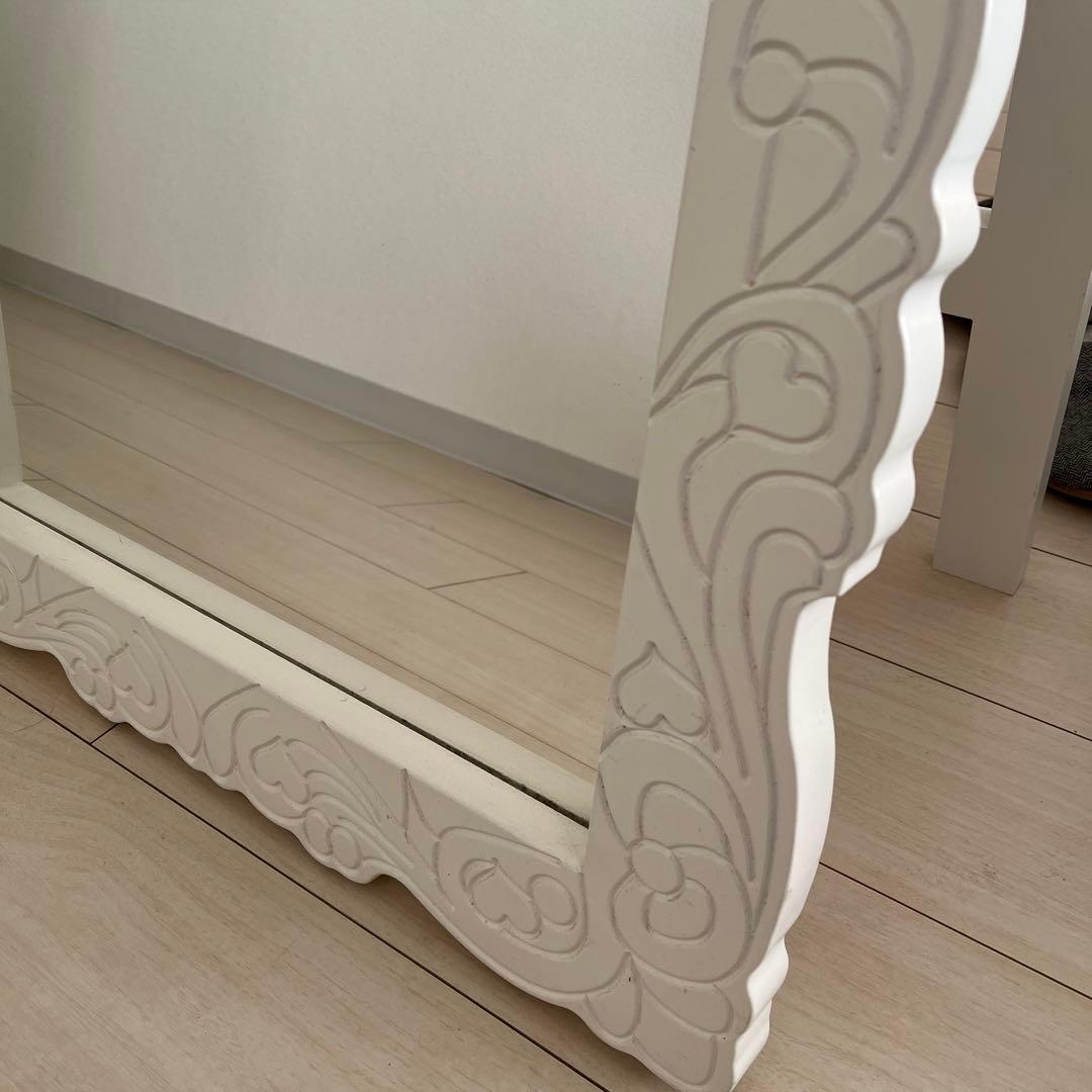 アンティーク調 大型 姿見 スタンドミラー シャビーシック フレンチ