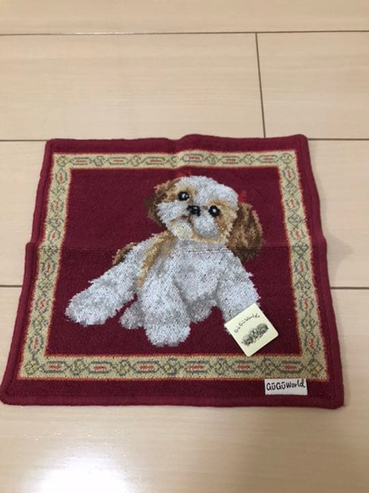 グーグーワールド　シーズー　シェニール織　ハンカチ