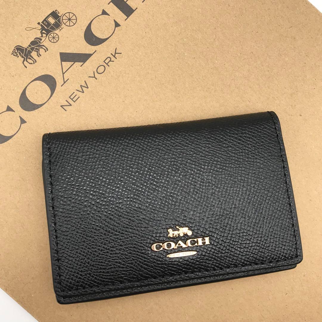 【COACH☆新品】☆ビジネス カード ケース☆ブラック☆名刺入れ☆男女兼用☆