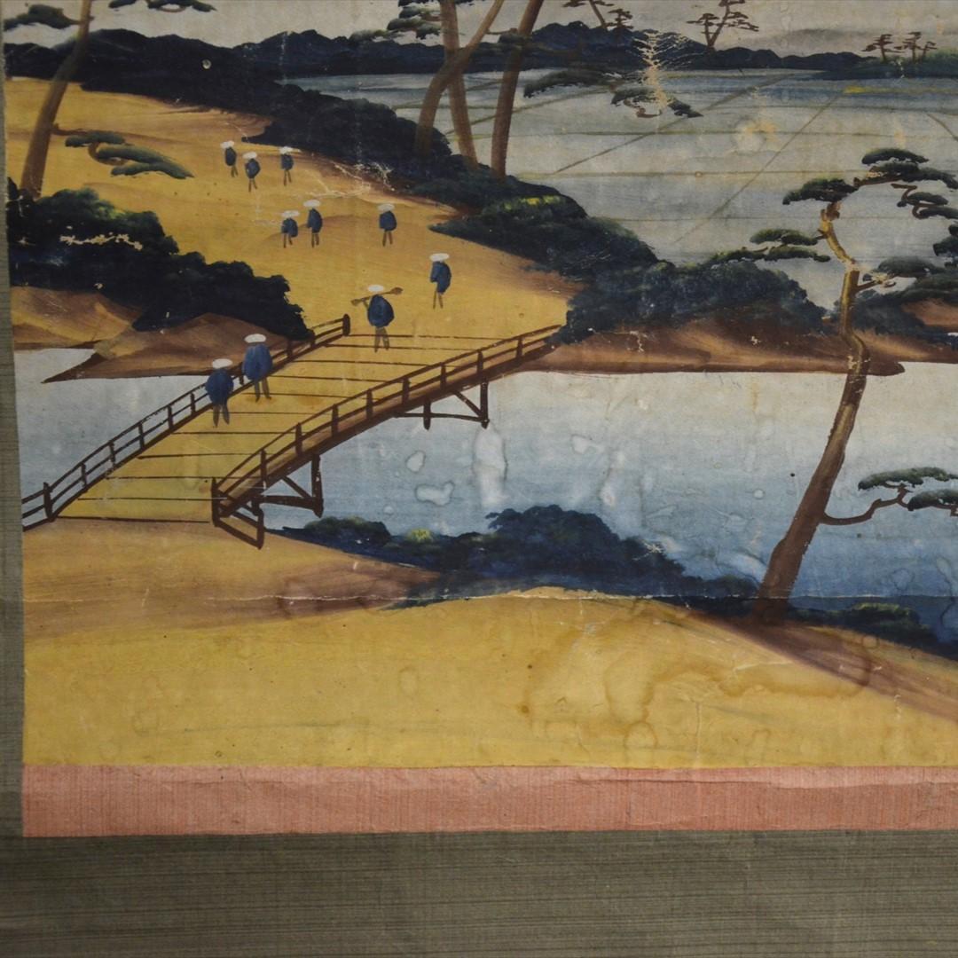 掛軸　泥絵　日本画　風景画