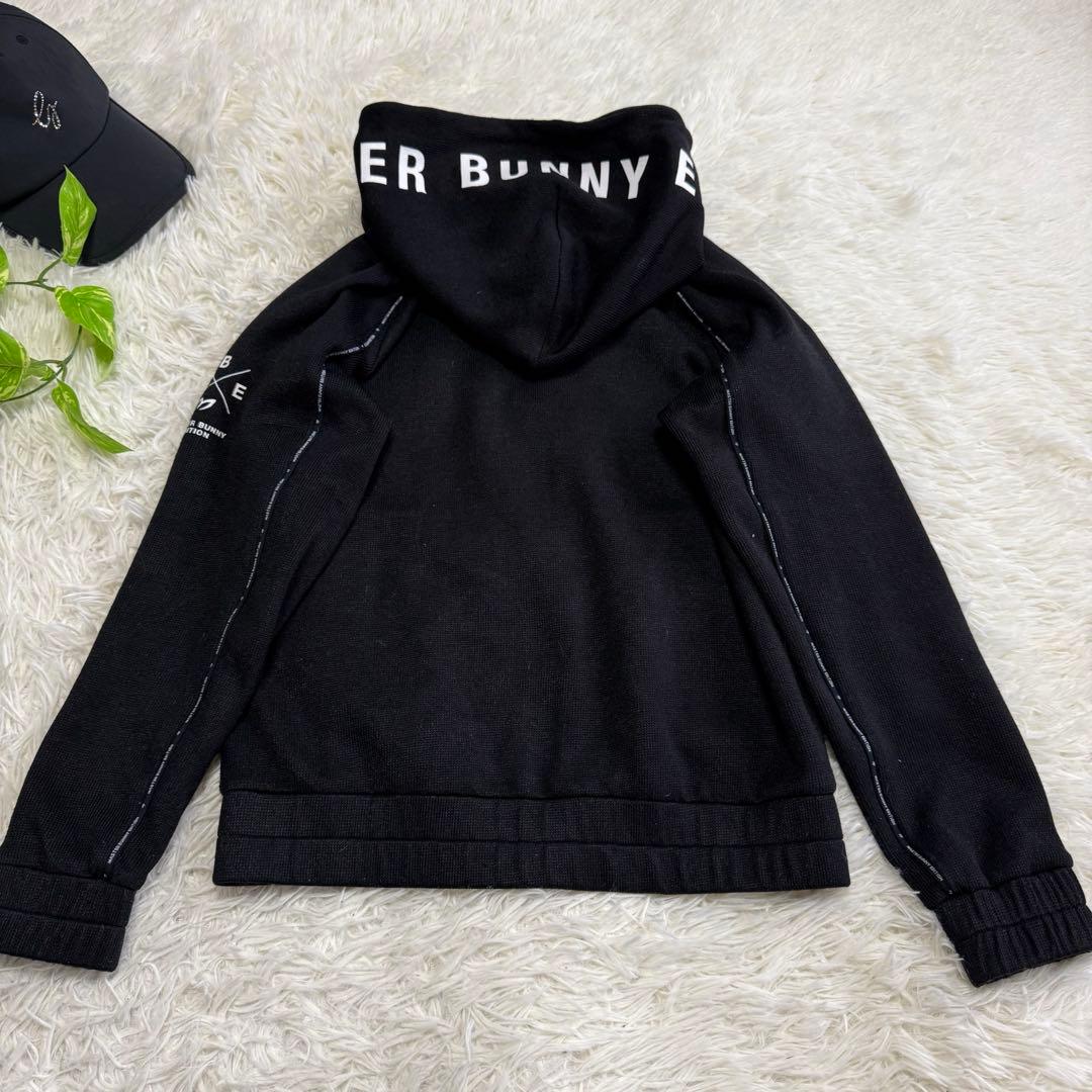 【マスターバニー】美品 ジップパーカー ブラック ビッグロゴ 0 レディース