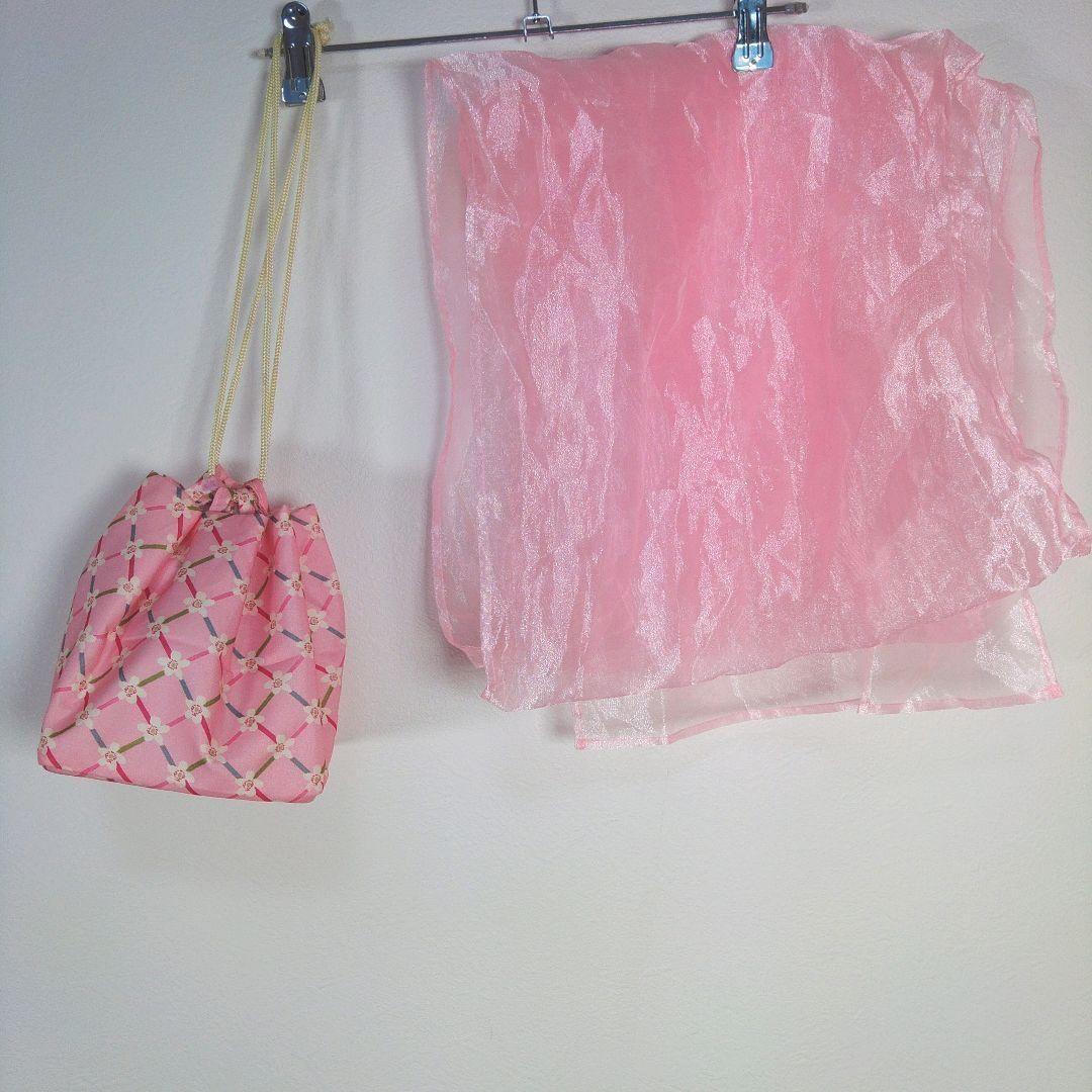 レディース　浴衣　セット　身丈155cm　紫　花柄　作り帯　ピンク　ラメ